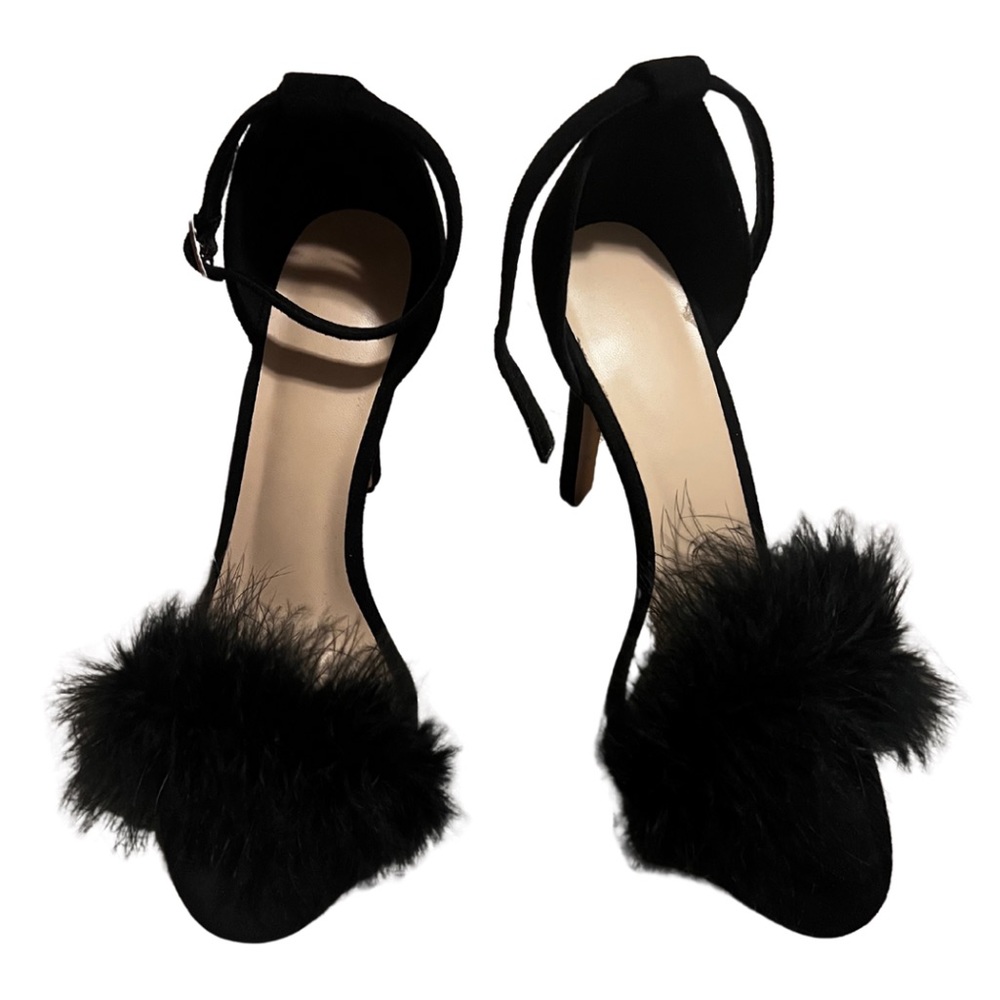 🖤Strappy Feather Peep Toe Stiletto🖤